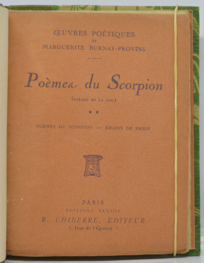 BURNAT-PROVINS, Poèmes du Scorpion – Grains de Sable, 1921 – Image 2