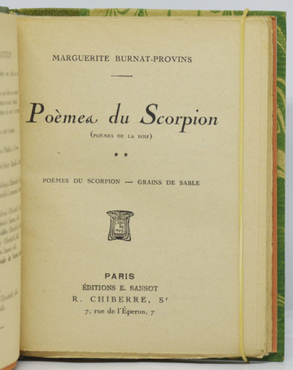 BURNAT-PROVINS, Poèmes du Scorpion – Grains de Sable, 1921 – Image 3