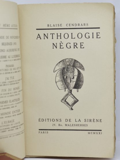 CENDRARS, Anthologie Nègre, – Image 3