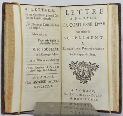 BOUGEANT, Amusement philosophique sur le langage des bêtes. 1739 – Image 3