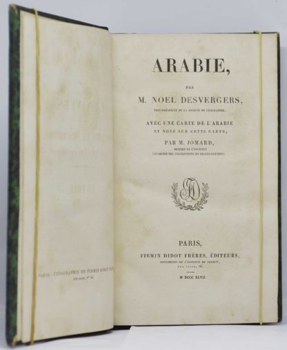 DESVERGERS, Arabie, par M. Noël Desvergers. 1847