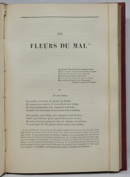 BAUDELAIRE. Les Fleurs du Mal. Revue des Deux Mondes, XXVe année, Seconde série, Tome dixième, 1855