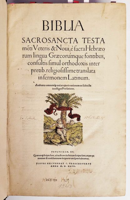 BIBLE / JUD / BULLINGER. Biblia sacrosancta Testamenti Veteris & Novi... 1543