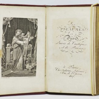PSAUTIER CATHOLIQUE, Les Pseaumes de David, suivis de cantiques et de prières. 1817