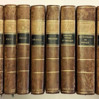 ROUSSEAU, Collection complètes des œuvres de J. J. Rousseau, citoyen de Genève ; 12 volumes. 1780-82