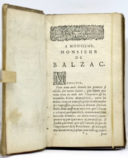 BALZAC, Les Oeuvres diverses du Sieur de Balzac. Augmentées en cette édition de plusieurs pièces nouvelles. 1658 – Image 3