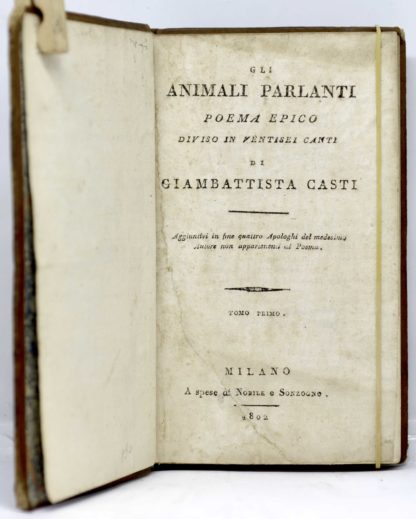 CASTI, Gli animali parlanti poema epico diviso in ventisei canti di Giambattista Casti. – Image 2