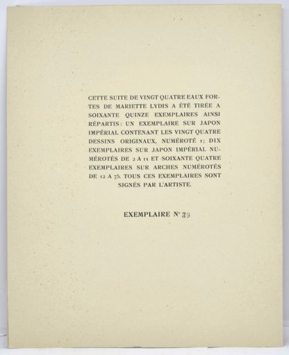LYDIS (ill.) / MAC ORLAN. Criminelles. 24 eaux-fortes de Mariette Lydis. 1927 – Image 2