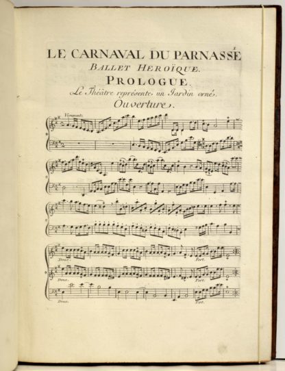 PARTITION MUSICALE XVIIIe SIECLE / MONDONVILLE / FUZELIER, Le Carnaval du Parnasse, ballet héroïque dédié à Madame la marquise de Pompadour, mis en musique par Monsieur Mondonville maître de musique de la Chapelle du Roy... 1750 – Image 3