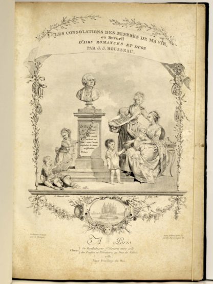 PARTITION MUSICALE XVIIIe SIECLE / ROUSSEAU, Les Consolations des misères de ma vie, ou recueil d’airs, romances et duo. 1871