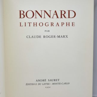 ROGER-MARX / BONNARD (ill.), BONNARD LITHOGRAPHE,