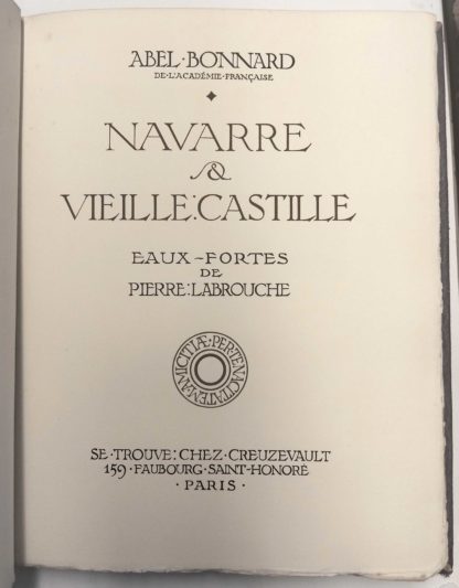 BONNARD (1883-1968) / LABROUCHE (ill.). Navarre et Vieille Castille. Eaux-fortes de Pierre Labrouche. 1937 – Image 3