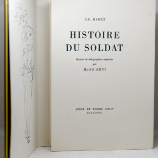 RAMUZ / ERNI (ill.) HISTOIRE DU SOLDAT illustrée de litho-graphies originales par Hans Erni. 1960