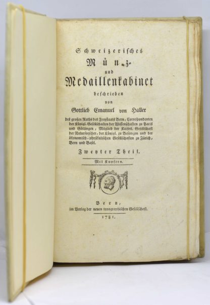 HALLER, Schweizerisches Münz- und Medaillenkabinet beschrieben von Gottlieb Emanuel Haller des grossen Raths des Freystaats Bern, Correspondenten der königl... 1780-81 – Image 4