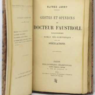 JARRY, Gestes et opinions du Docteur Faustroll. Pataphysicien. Roman néo-scientifique. Suivi de Speculations. 1911