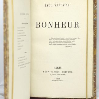 VERLAINE, Bonheur, 1891