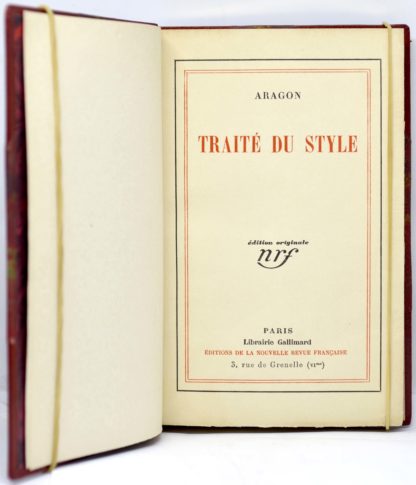 ARAGON, Traité du style, 1928 – Image 2