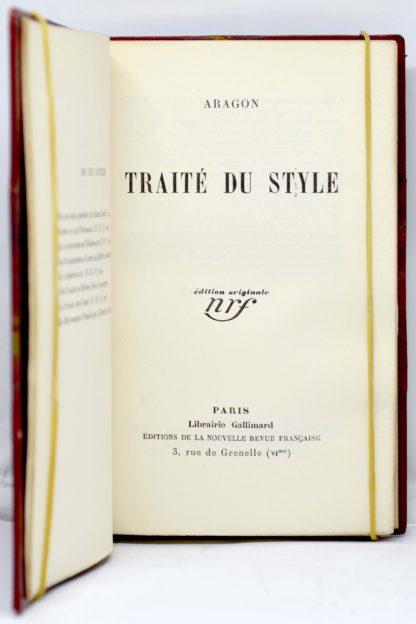 ARAGON, Traité du style, 1928