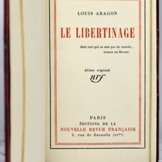 ARAGON, Le libertinage, 1924