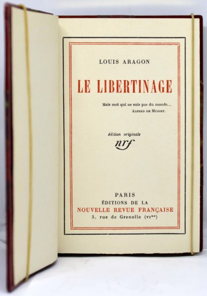 ARAGON, Le libertinage, 1924