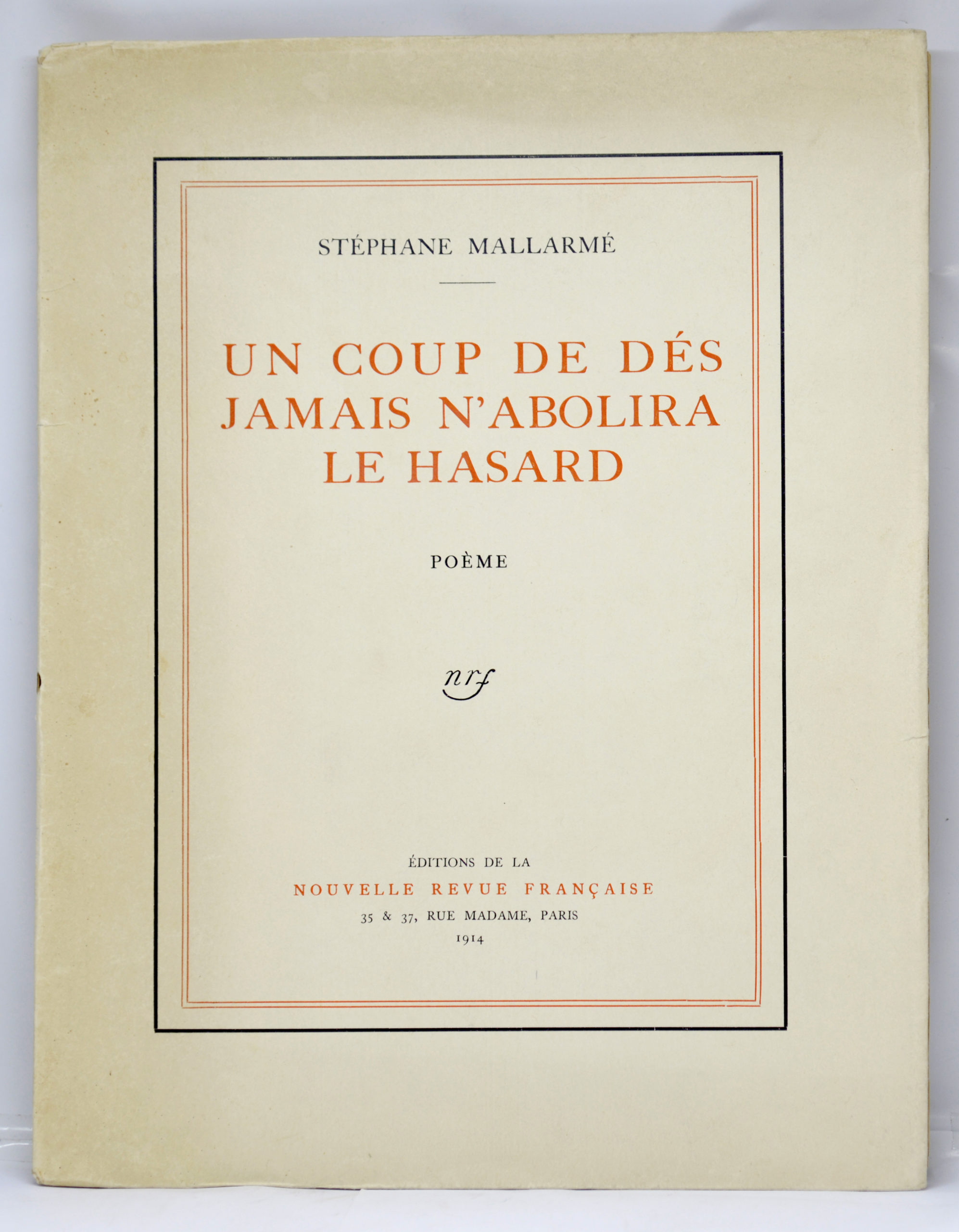 MALLARMÉ, UN COUP DE DÉS JAMAIS N'ABOLIRA LE HASARD, 1914