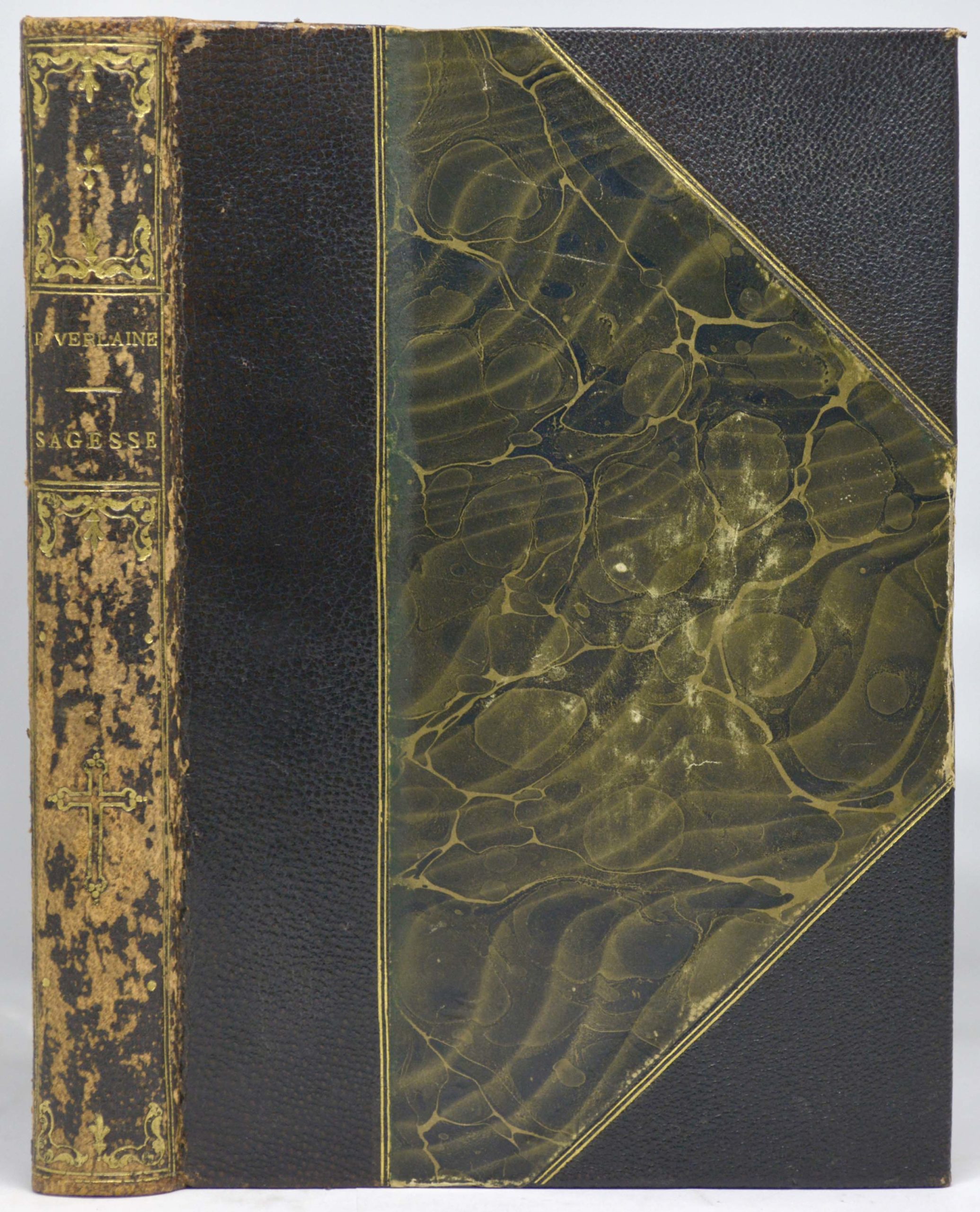 VERLAINE / VIBERT (ill.), Sagesse, Édition revue sur les manuscrits de l’auteur et accompagnée de notes et de variantes. Portrait gravé sur bois par P.-E. Vibert. 1911