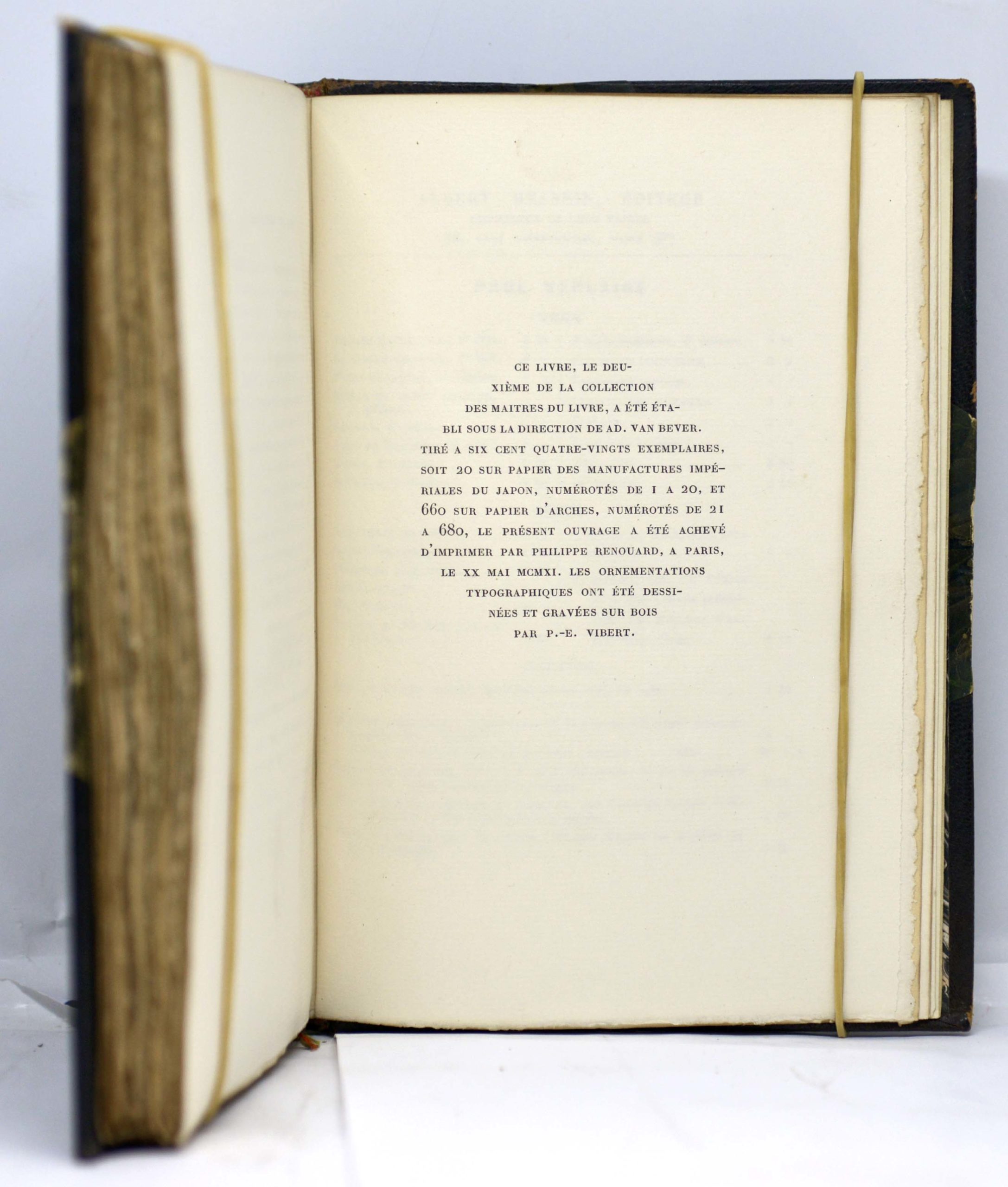 VERLAINE / VIBERT (ill.), Sagesse, Édition revue sur les manuscrits de l’auteur et accompagnée de notes et de variantes. Portrait gravé sur bois par P.-E. Vibert. 1911 – Image 4