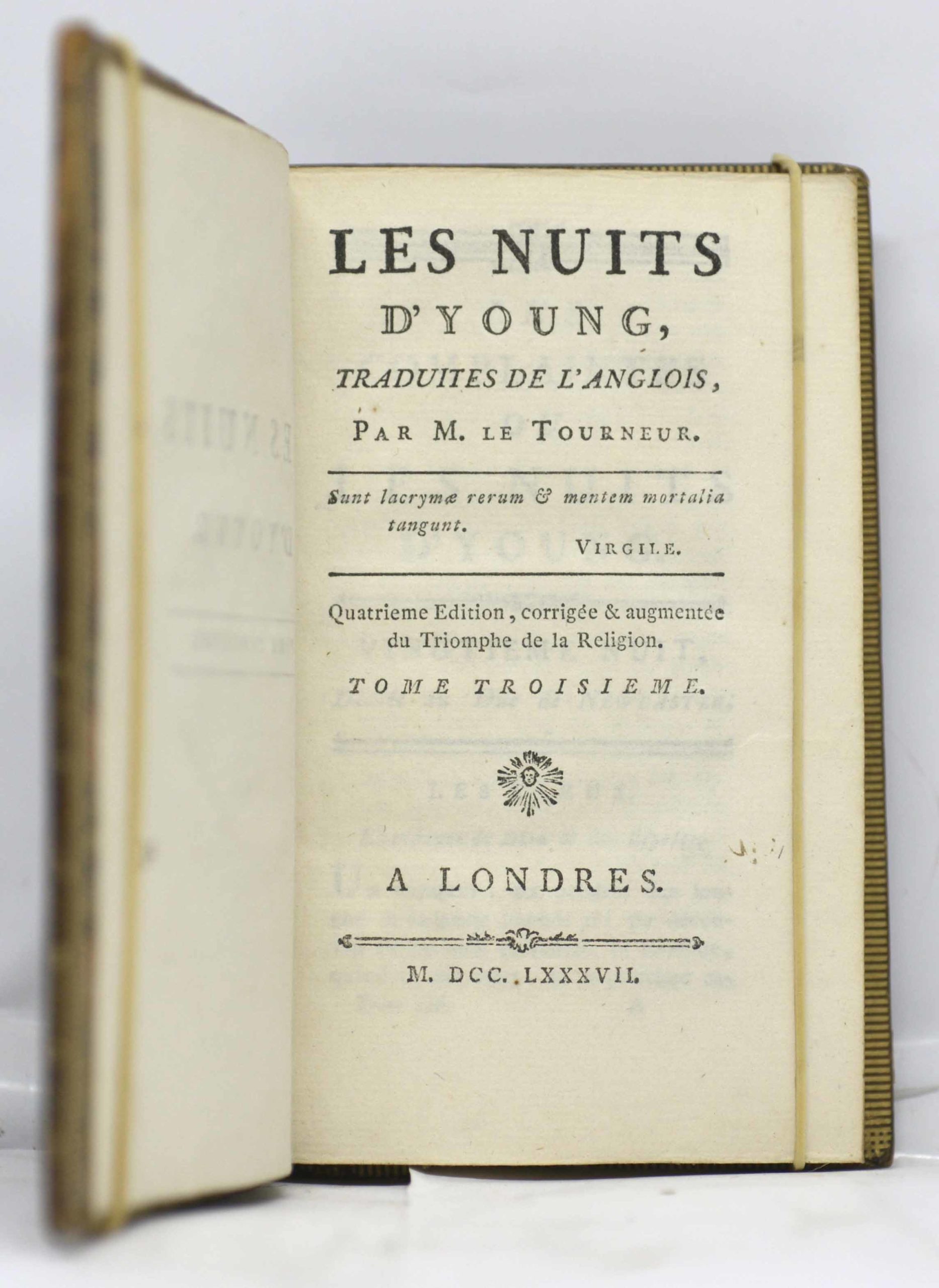 YOUNG, Les nuits d'Young, traduites de l'anglais par M. Le Tourneur. Quatrième édition. 1787 – Image 5