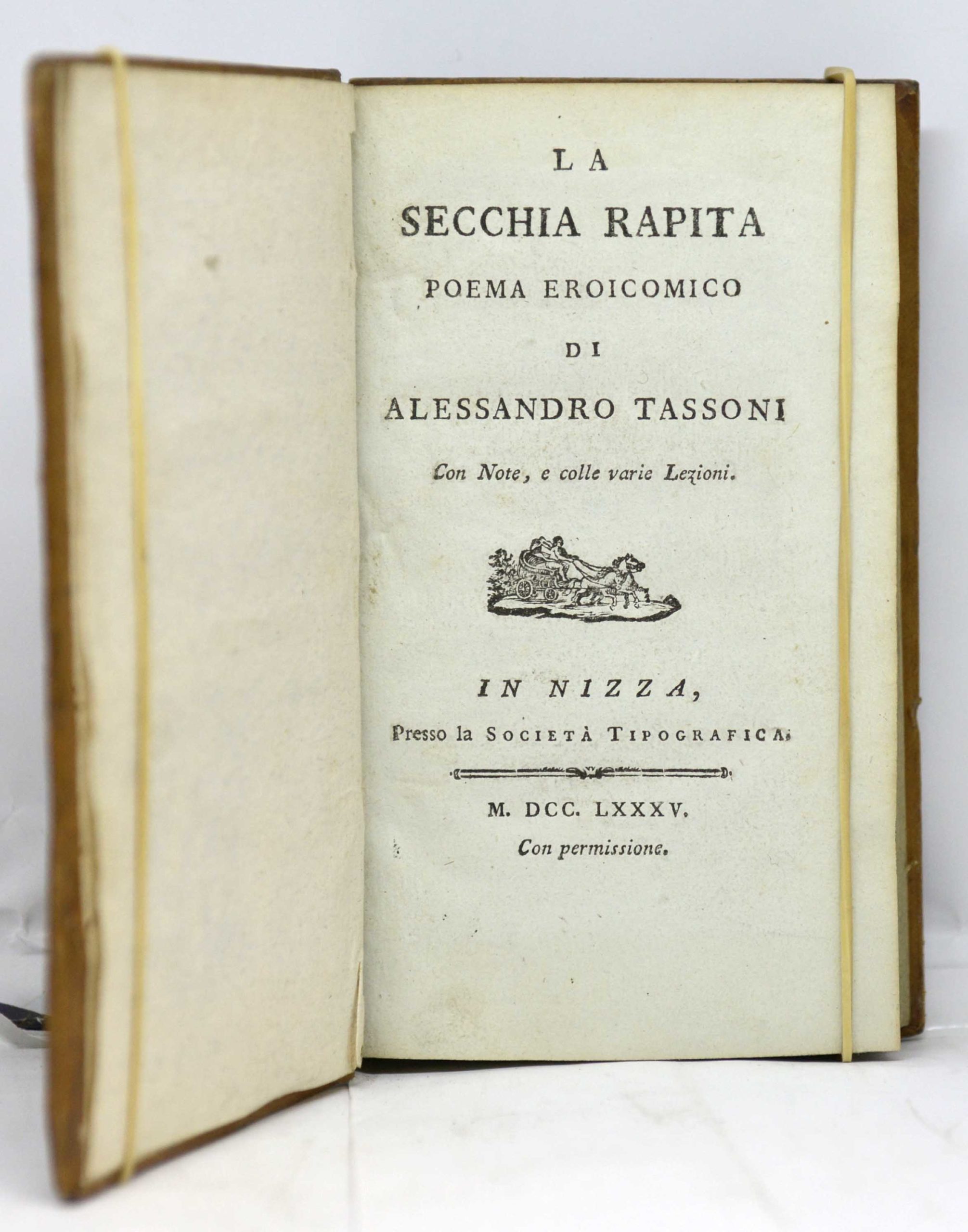 TASSONI, LA SECCHIA RAPITA. Poema eroicomico, con Note e colle varie Lezioni. 1785 – Image 3