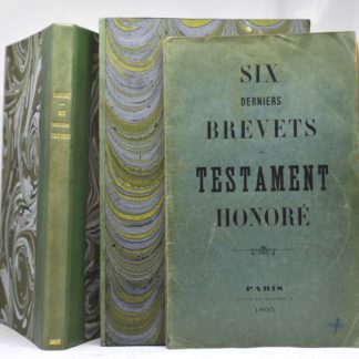 CHOUET (dit Honoré), Six derniers brevets ou testament, 1895