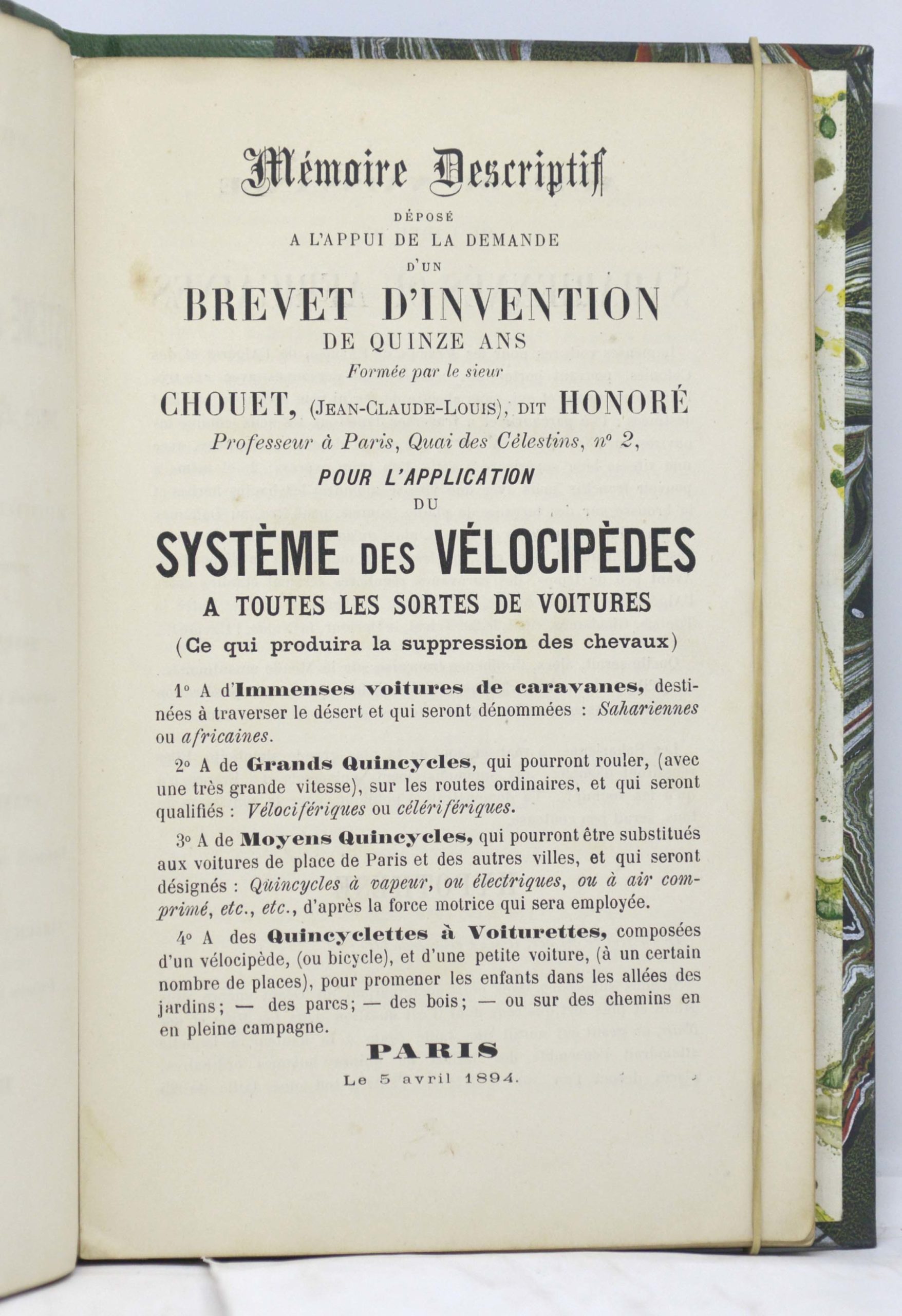 CHOUET (dit Honoré), Six derniers brevets ou testament, 1895 – Image 5