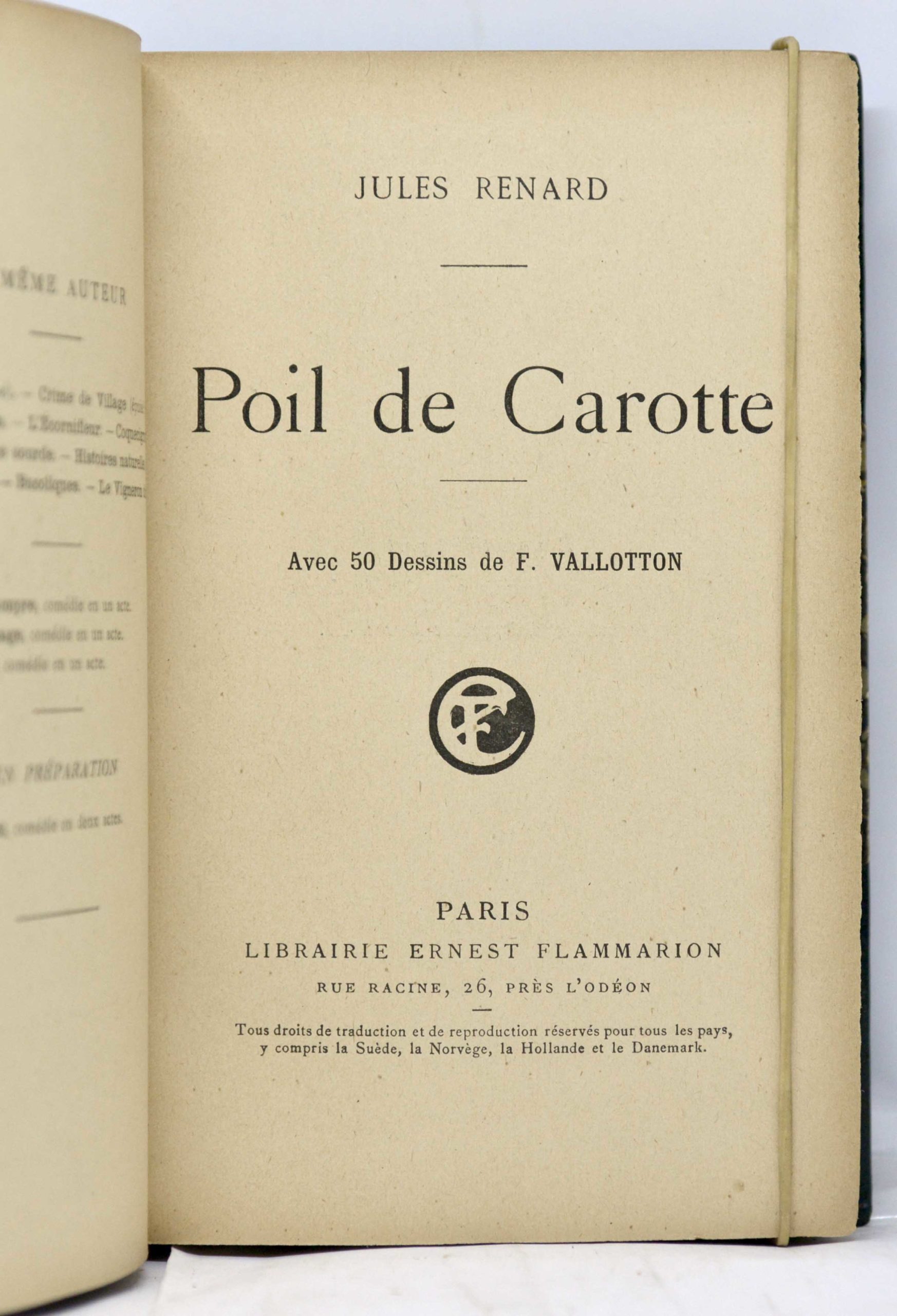 RENARD, Poil de carotte. Avec 50 dessins de Félix Vallotton. 1902 – Image 3