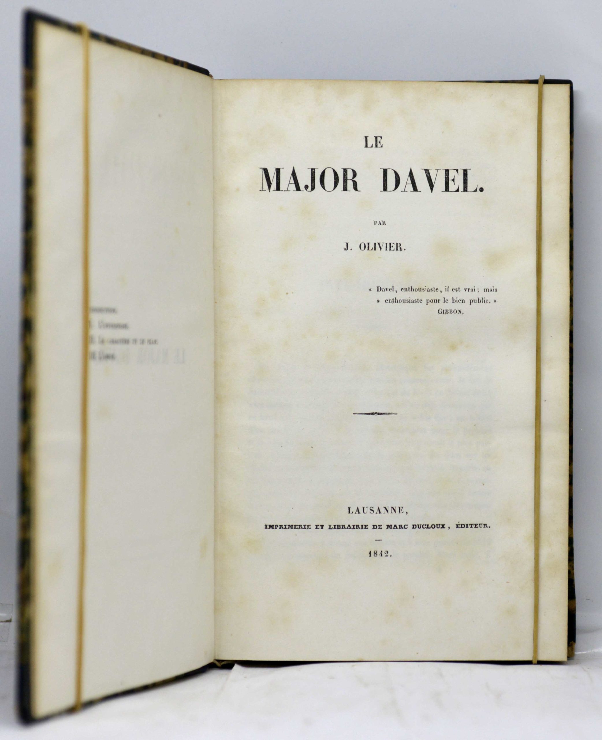 OLIVIER, Etudes d'Histoire nationale: Le major Davel (1732). Voltaire à Lausanne (1756-1758). La Révolution hélvétique (1780-1830). 1842 – Image 3