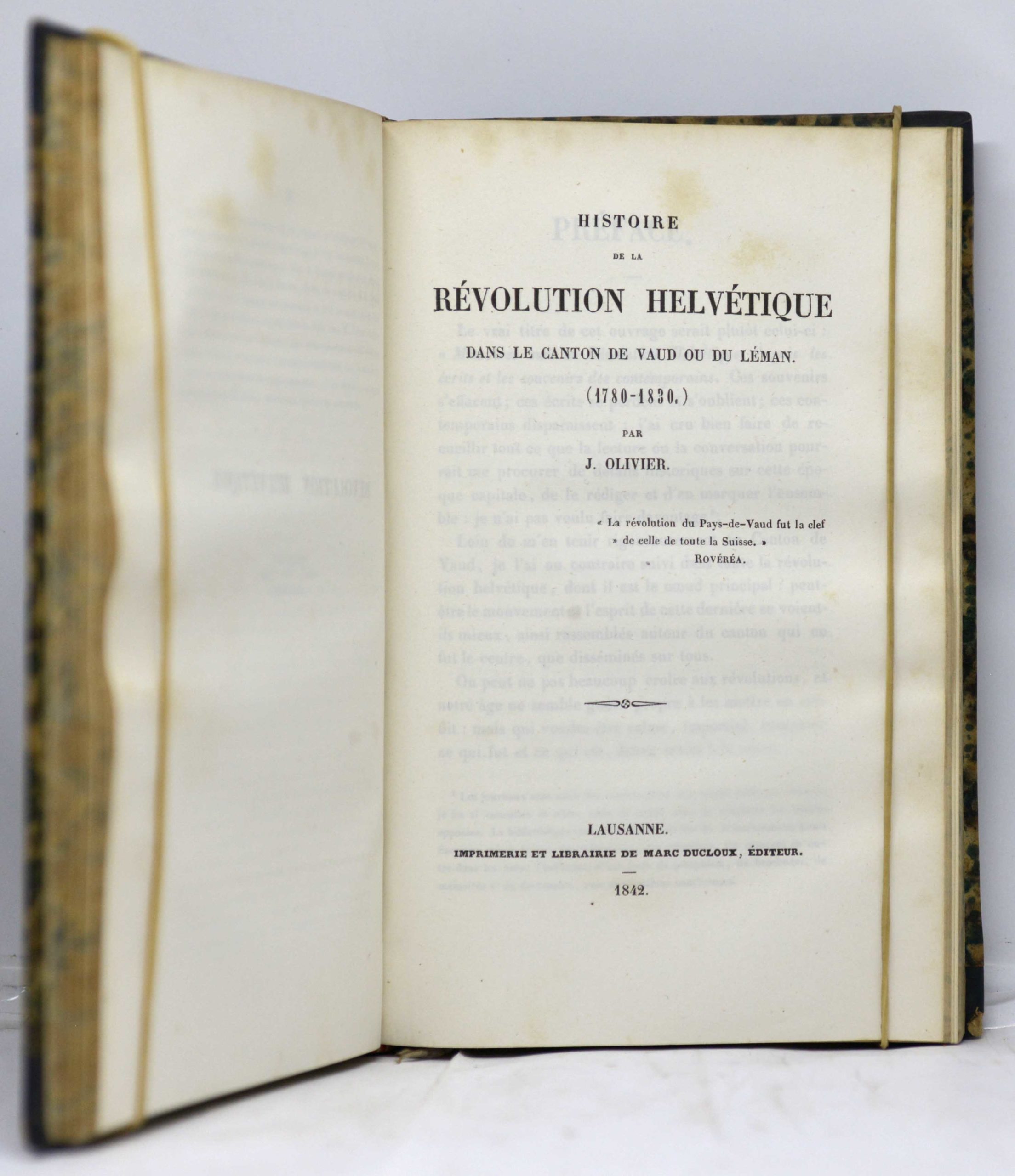 OLIVIER, Etudes d'Histoire nationale: Le major Davel (1732). Voltaire à Lausanne (1756-1758). La Révolution hélvétique (1780-1830). 1842 – Image 5