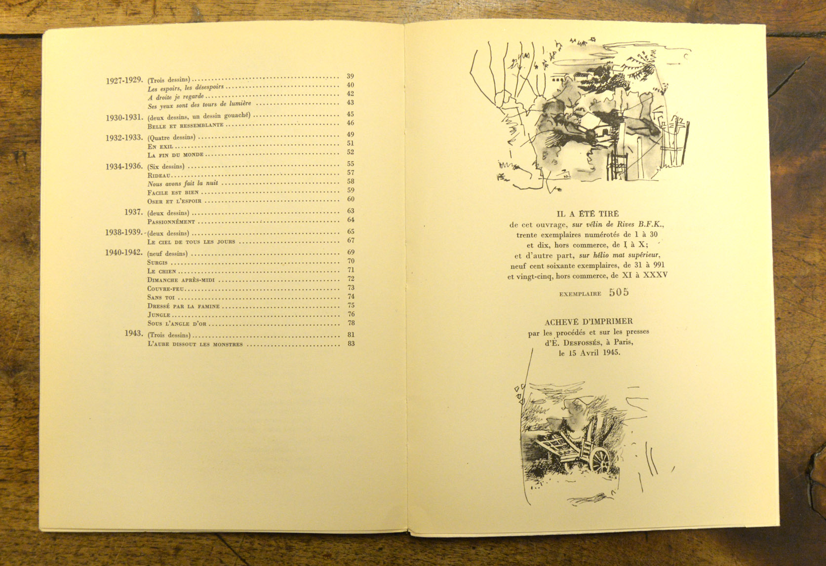 ÉLUARD / BEAUDIN (ill.), Doubles d'ombre. Poèmes et dessins de Paul Eluard et André Beaudin. 1913 - 1943. 1945 – Image 5