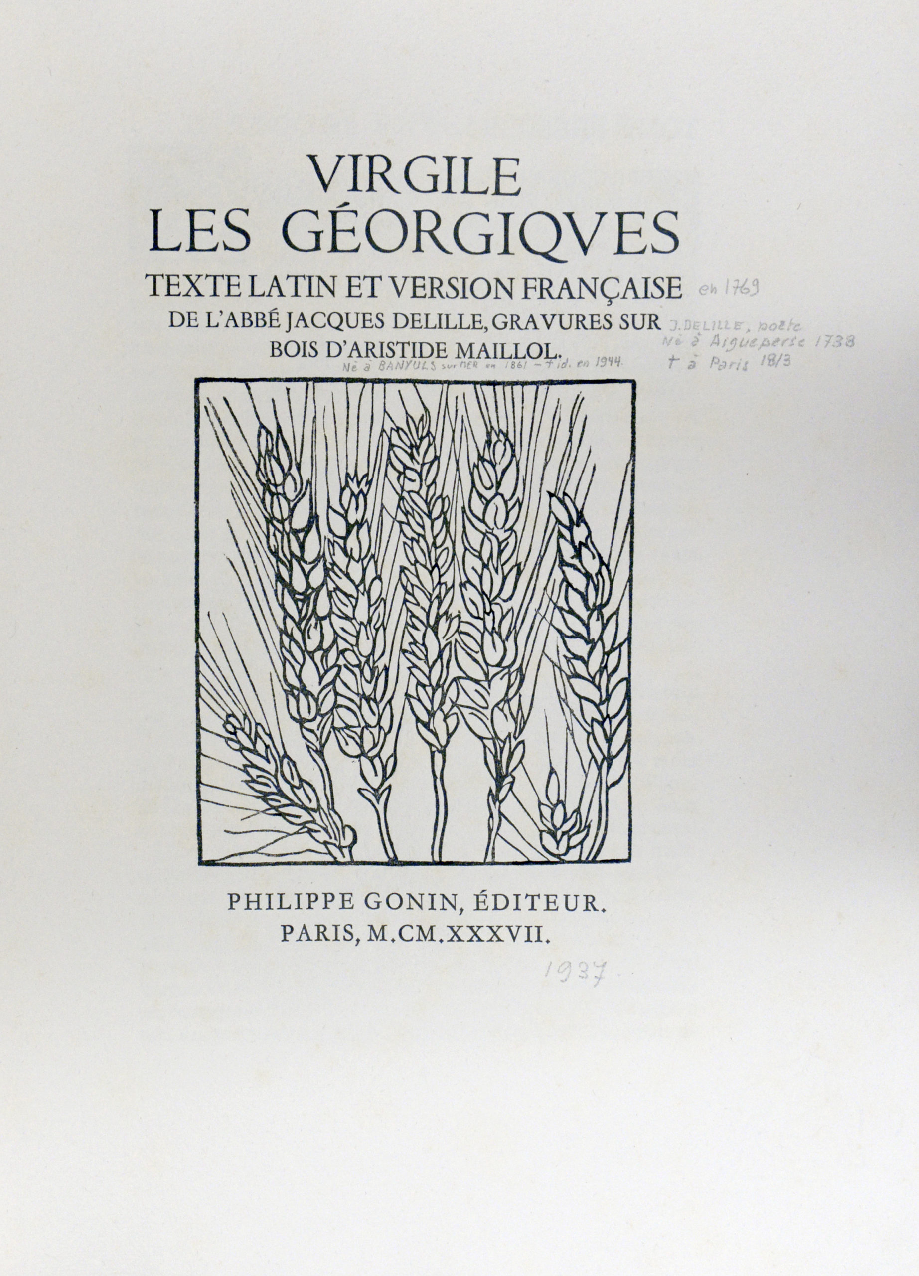VIRGILE / DELILLE / MAILLOL (ill.), LES GEORGIQUES. 1937-1943 – Image 2