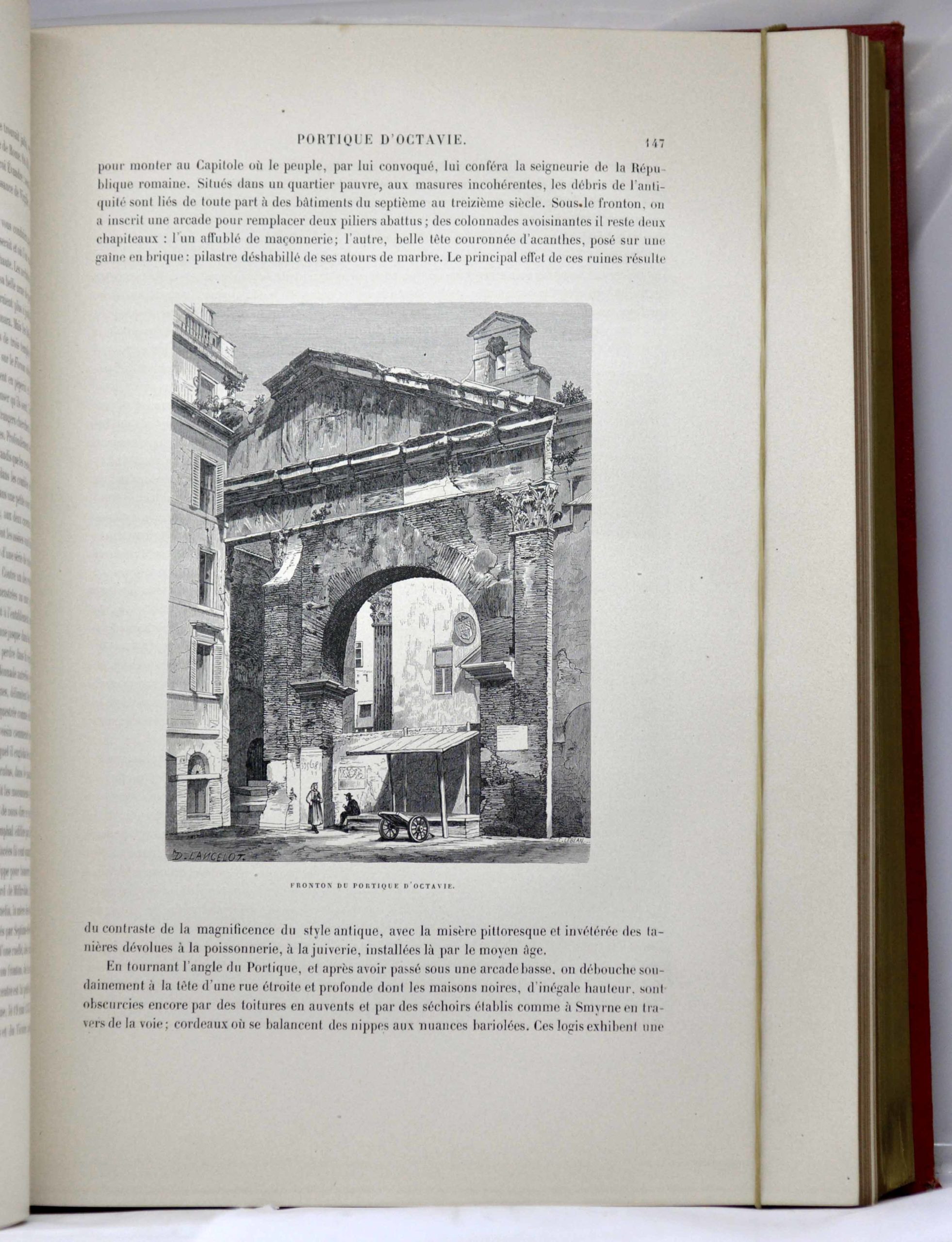 WEY, ROME Description Et Souvenirs par Francis Wey, contenant 352 gravures sur bois dessinées par nos plus célèbres artistes. 1873 – Image 4