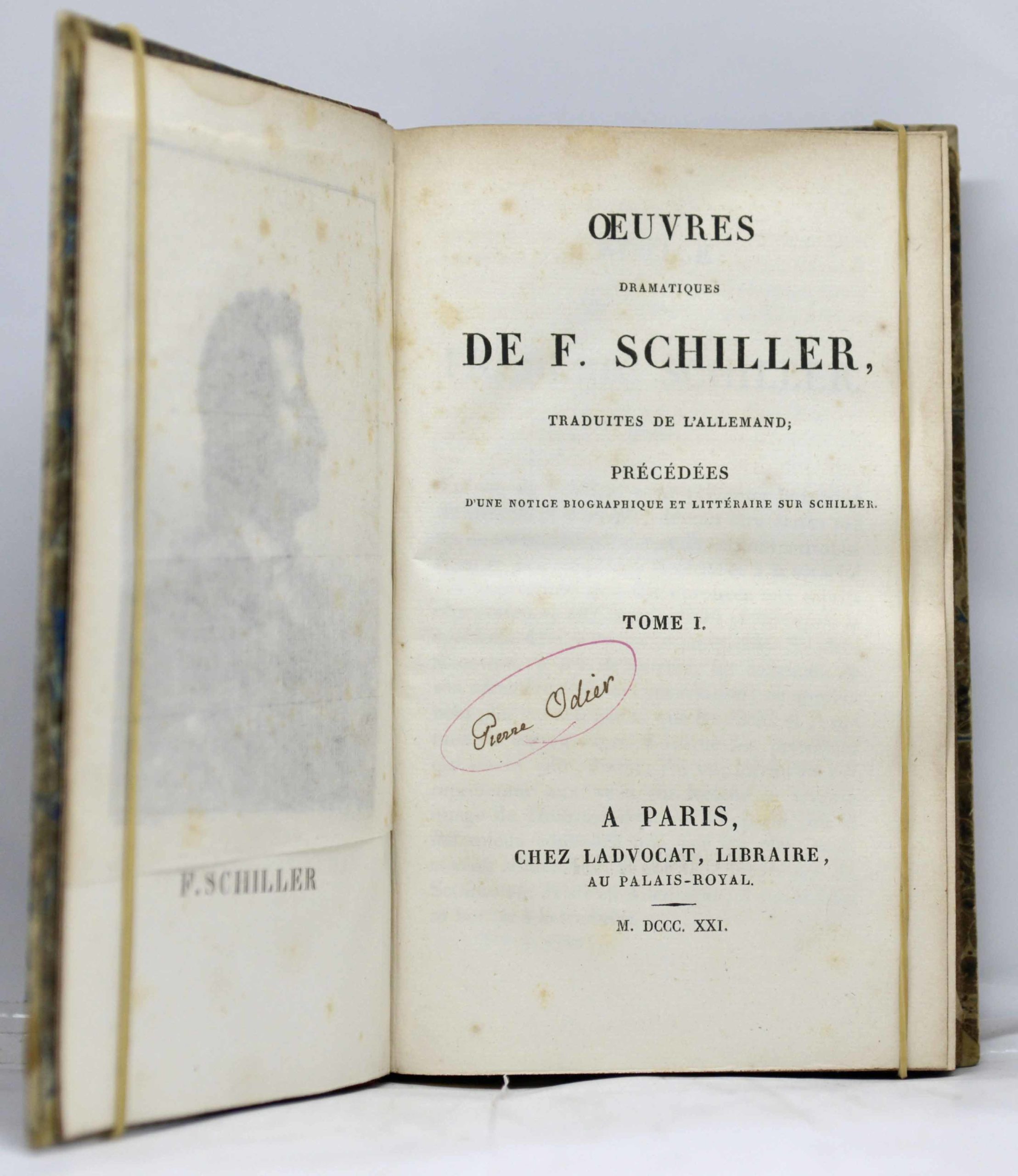 SCHILLER, Oeuvres dramatiques de F. Schiller, traduites de l’allemand ; précédées d’une notice biographique et littéraire sur Schiller. 1821 – Image 3